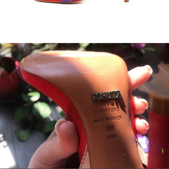 Schutz Delmano heels in Purple Cherry/Peach - Picture 2 of 4